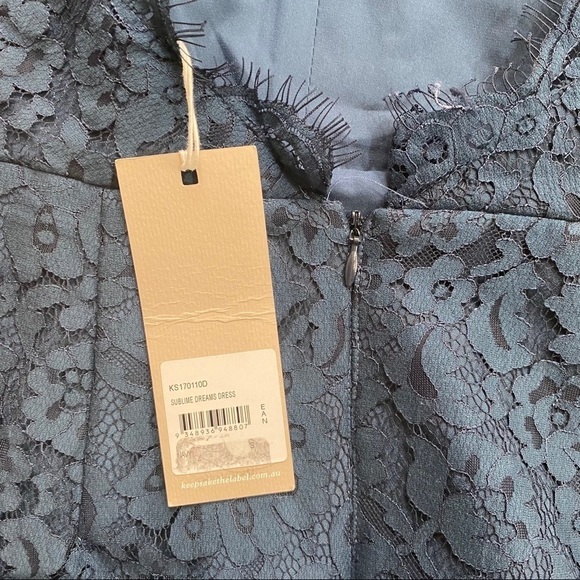 𝅺Keepsake | Navy Sublime Dreams Halter Lace Dress - Picture 7 of 7